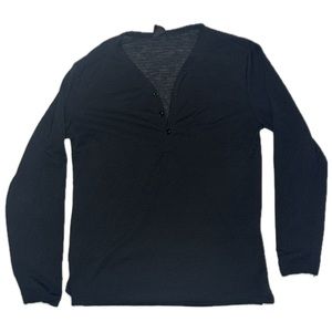 Black Polyester Long-Sleeved Shirt